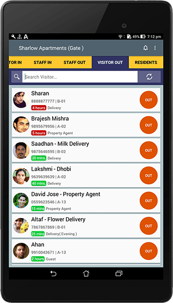Apartment Security App for staff and visitor management